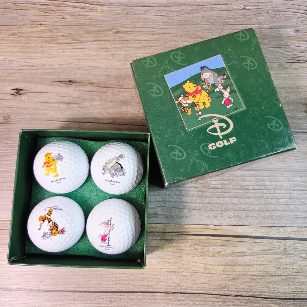 Disney Winnie Pooh Golf Balls Pinnacle Titanium Distance Set of 4 Vintage Boxed